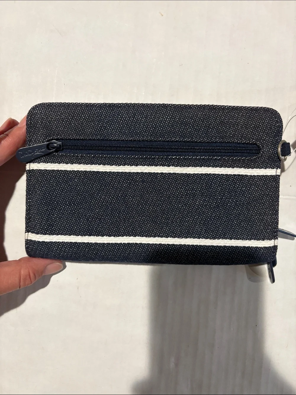 Thirty one Navy and White Striped Fold-Over Wallet
